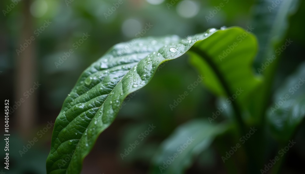 Raindrops on a leafy green plant Raindrops on a leafy green plant