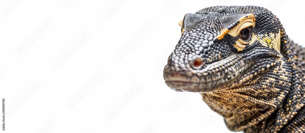 Fototapeta premium An image displaying an Asian water monitor lizard with a blank area for text or additional elements known as a copy space image