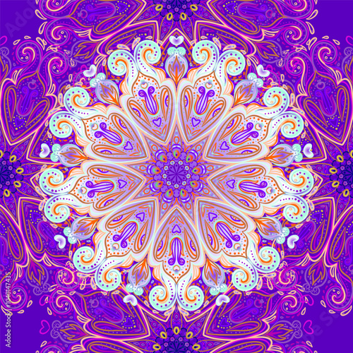 Mandala seamless pattern. Vintage decorative elements. Hand drawn background....