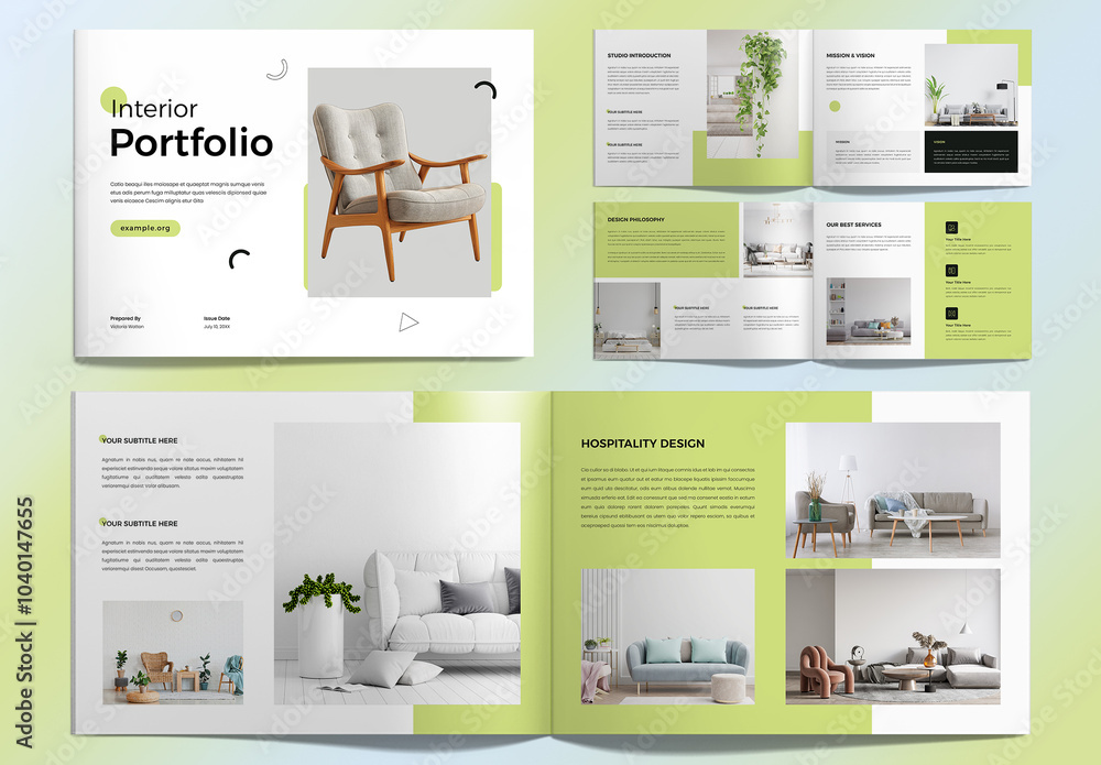 Interior Portfolio Template Stock Template | Adobe Stock
