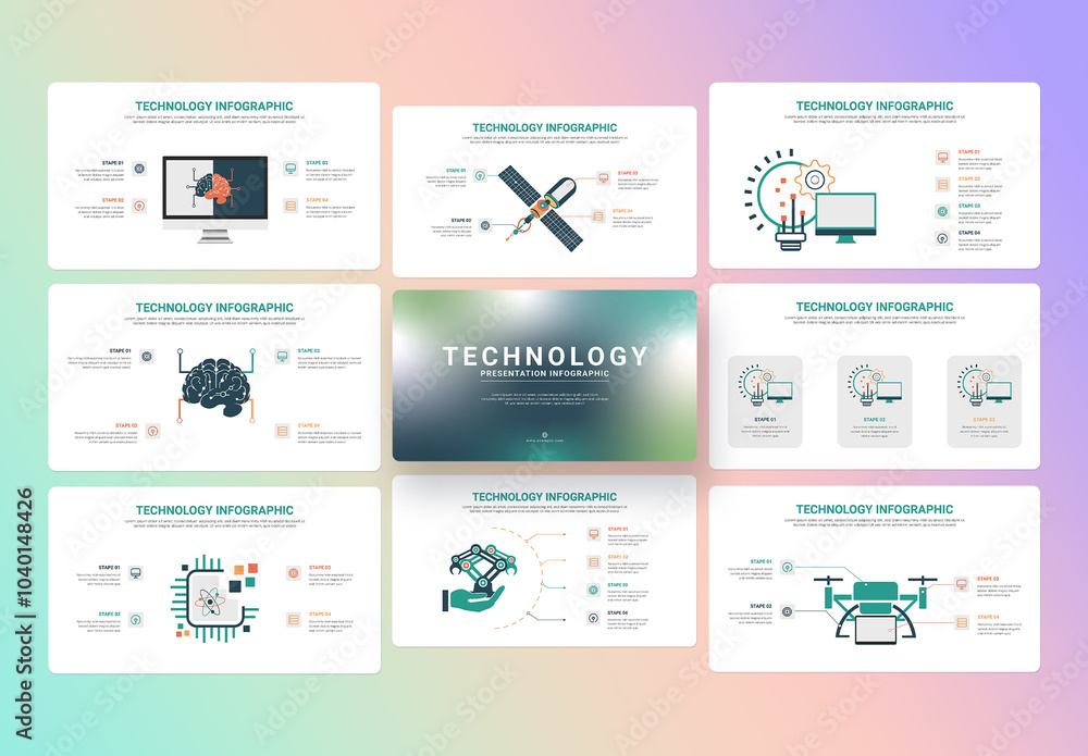 Technology Infographic Presentation Template Stock Template | Adobe Stock