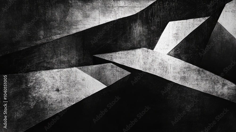 Abstract black-and-white composition of sharp lines and soft shadows, playing with texture to create minimalist visual art Abstract black-and-white composition of sharp lines and soft shadows, playing with texture to create minimalist visual art
