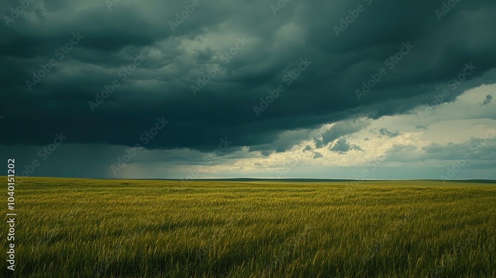North American farmland under a stormy sky, with room for copy in the clouds North American farmland under a stormy sky, with room for copy in the clouds