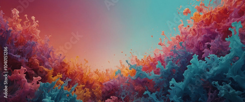 Colorful Soft gradient background with a blend of pastel colors, panorama, copy space for text