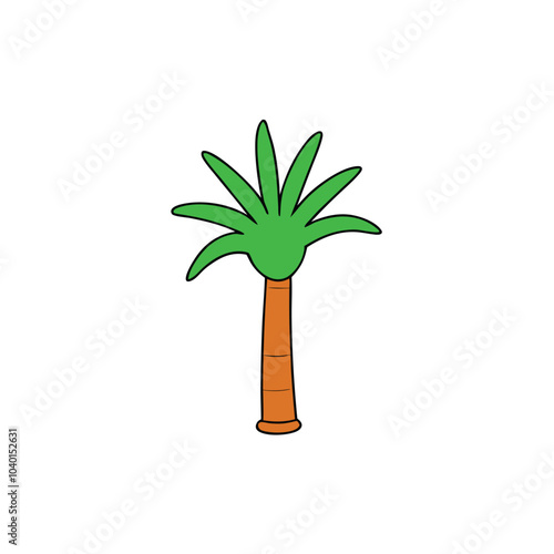 Palm Tree Silhouette Vector Art Illustration for Natural Forest Design.