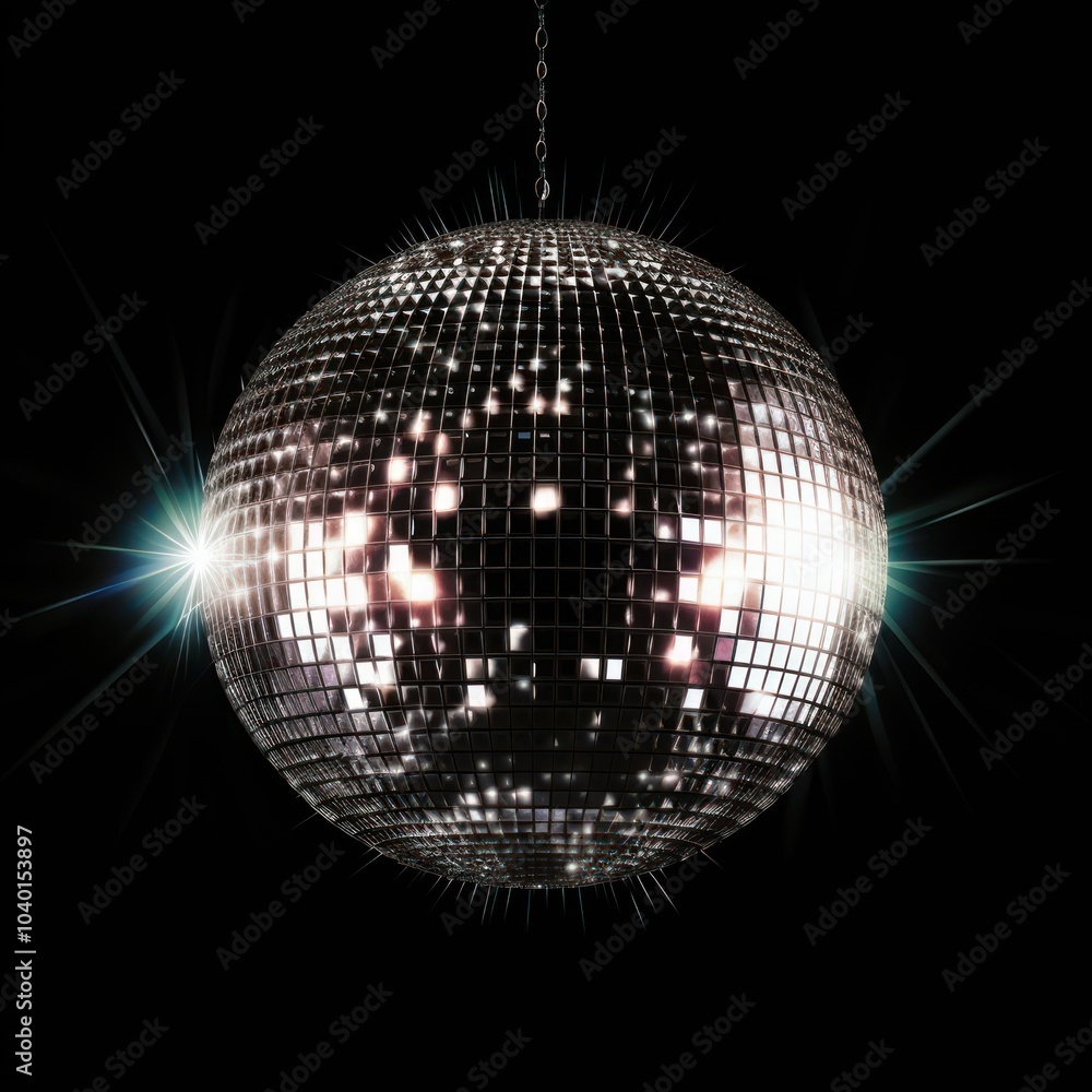 Obraz premium A transparent disco ball chandelier astronomy lighting.