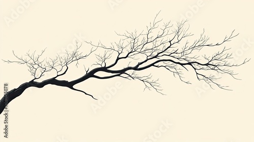 A silhouette of a tree branch, drawn in soft lines with no other details