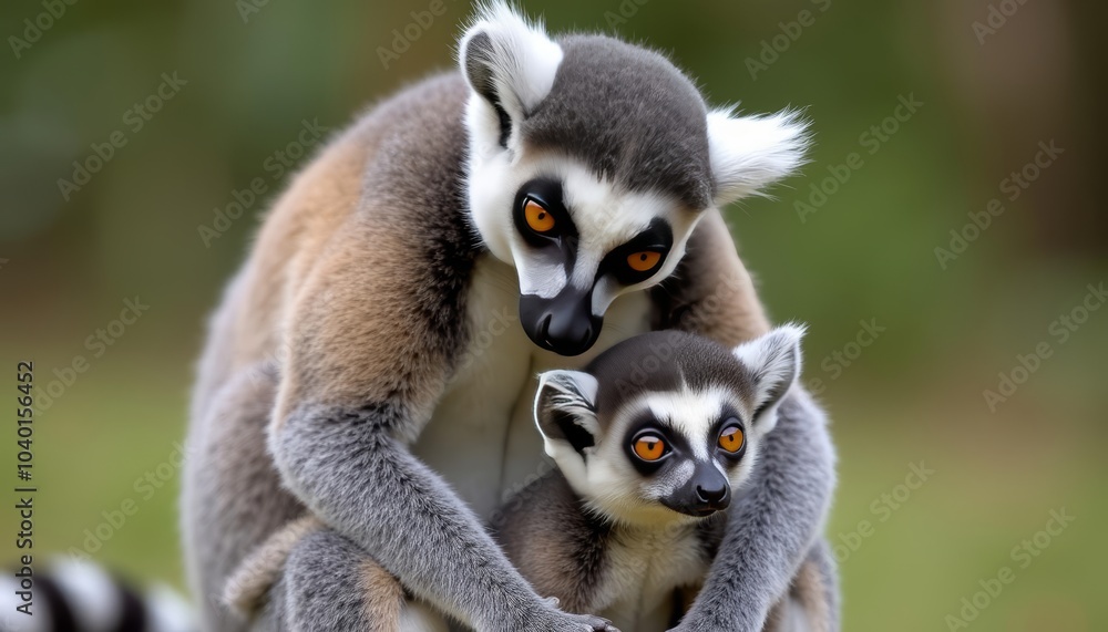 Obraz premium Motherly love in the wild A tender moment between a mother and her baby kangaroo