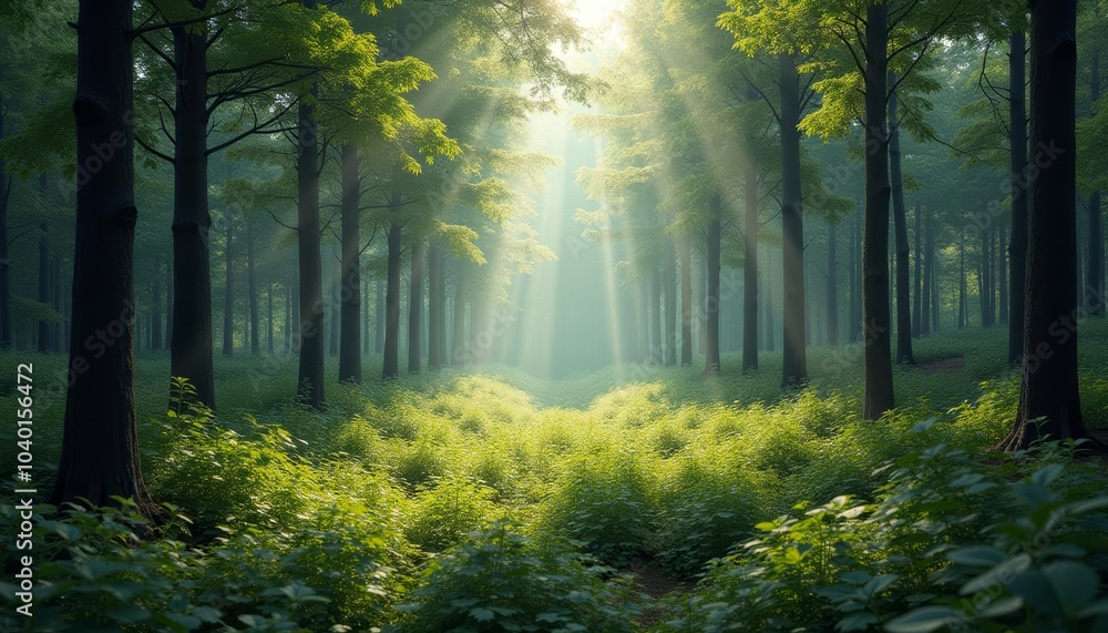 Obraz premium Enchanted Forest A Path of Light