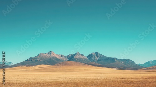 Rocky African mountain range with peaks under a clear sky, leaving room for copy