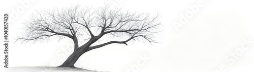 A simple line drawing of a tree, with no leaves, just bare branches photo