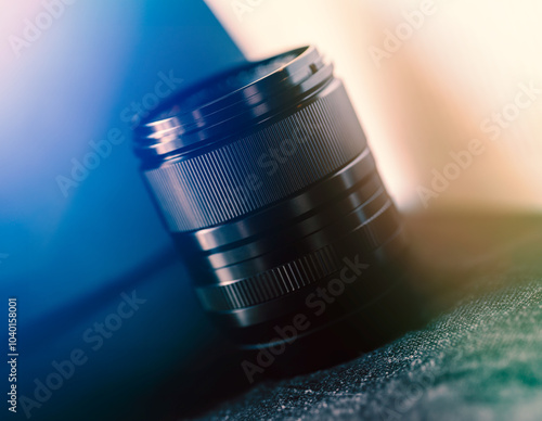 lose-Up of a Camera Lens Showcasing Intricate Optical Details