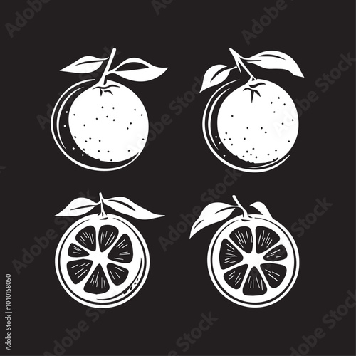 Wallpaper Mural Oranges In cartoon, hand-drawn flat style. image for social media, websites and UI. Isolated 2D vector design in logo, icon, sketch style, simple line vector, single color. AI Generative Art. Torontodigital.ca