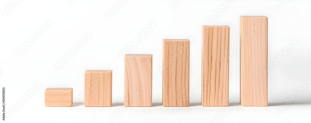 Organic Flow Graph with Wooden Blocks - Minimalist Handmade Design Showcasing Varying Heights in Natural Materials for Unique Decor Organic Flow Graph with Wooden Blocks - Minimalist Handmade Design Showcasing Varying Heights in Natural Materials for Unique Decor