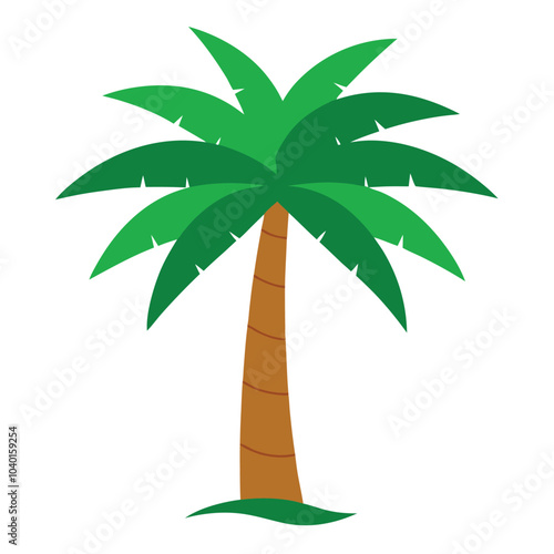 Palm Tree Silhouette Vector Art Illustration for Natural Forest Design.