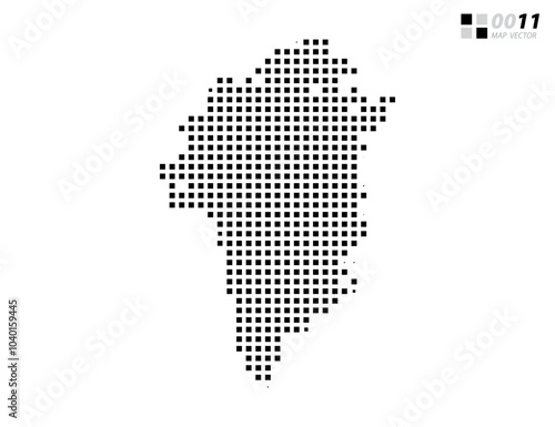 Vector abstract pixel black of Greenland map. Organized in layers for easy editing.