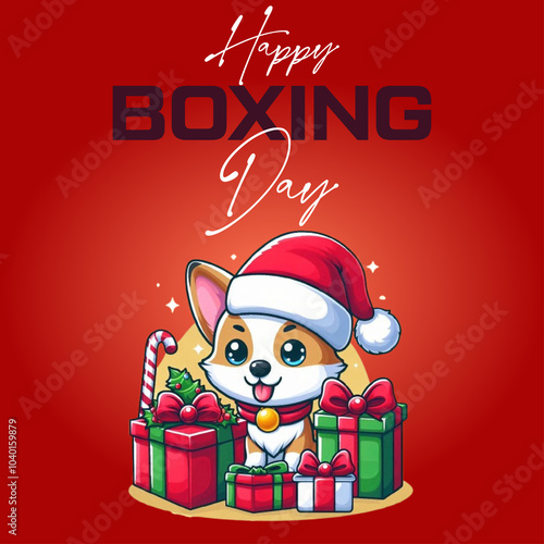 Boxing day poster, Boxing Day, December 26th, holiday, gifts, charity, shopping, discounts, giving, family, celebration, winter, festive season, wrapping paper, boxes, holiday deals, Christmas, Web