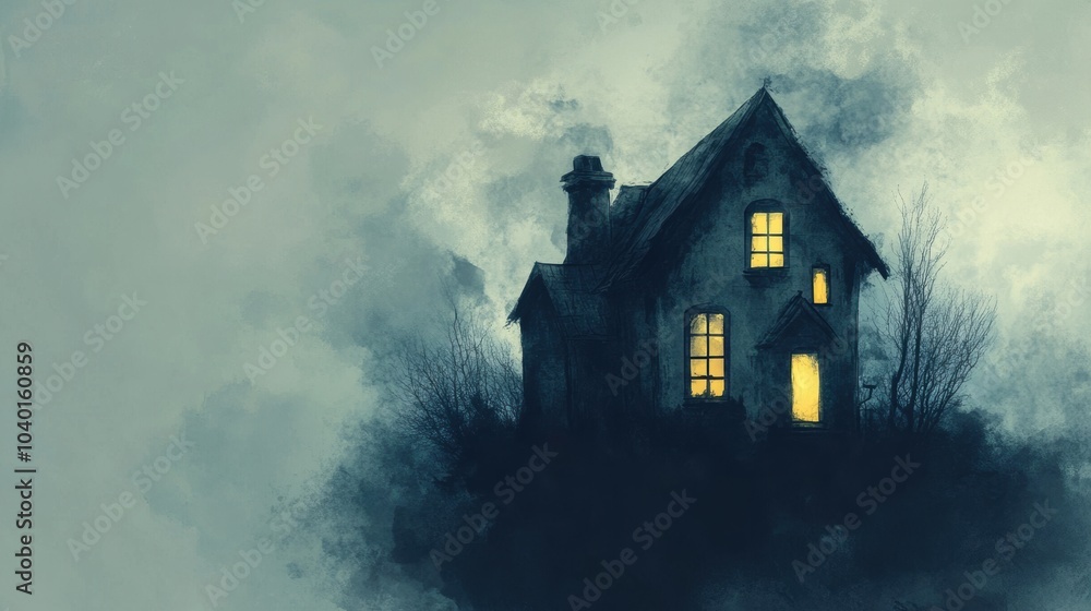 Haunted house. Halloween decoration element. Haunted house. Halloween decoration element.