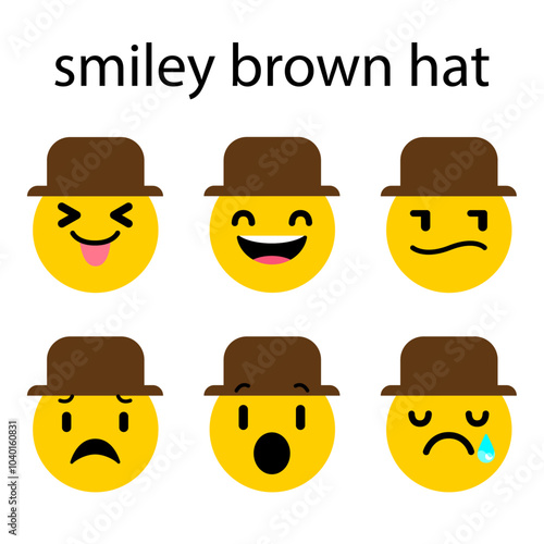 smiley brown hat language chat emoticons
