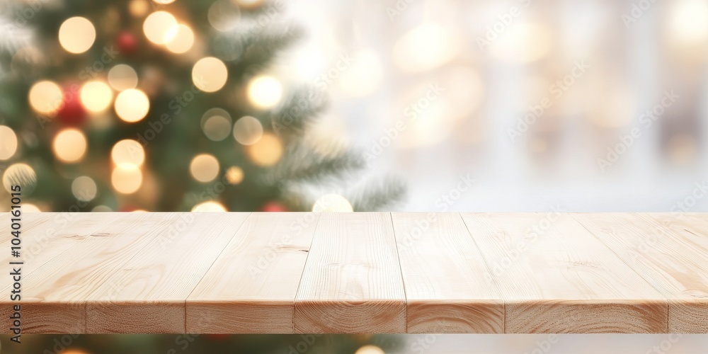 wooden table has a soft background of bokeh lights, creating a warm and cozy atmosphere perfect for a festive holiday celebration with its glow and sparkle. wooden table has a soft background of bokeh lights, creating a warm and cozy atmosphere perfect for a festive holiday celebration with its glow and sparkle.