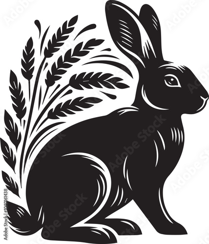 Black and white rabbit