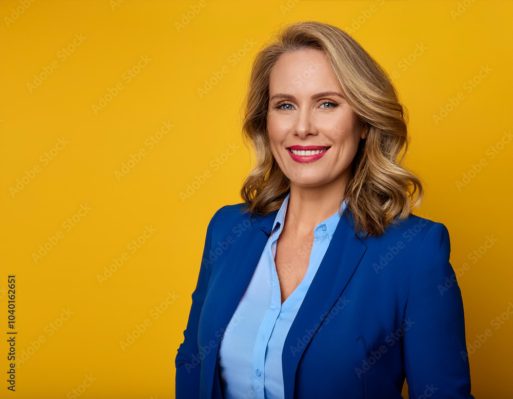 Studio Portrait of Mature Happy Woman Smiling Studio Portrait of Mature Happy Woman Smiling
