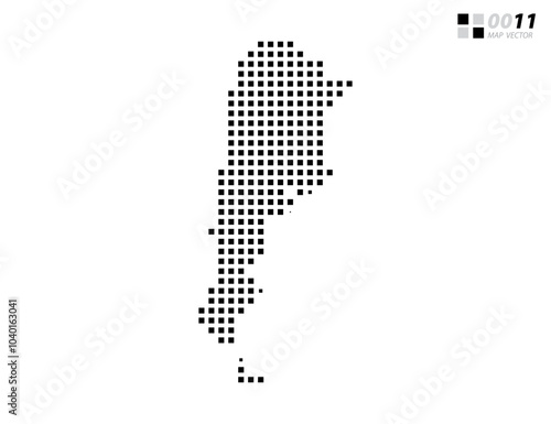 Vector abstract pixel black of Argentina map. Organized in layers for easy editing.