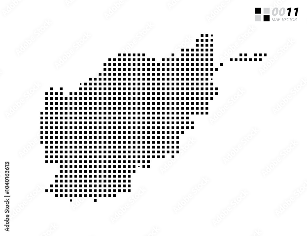 Fototapeta premium Vector abstract pixel black of Afghanistan map. Organized in layers for easy editing.
