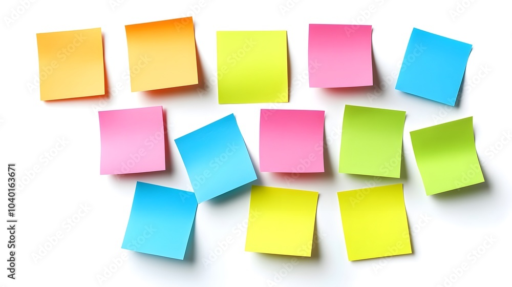 Fototapeta premium Colorful Sticky Notes for Creative Organization