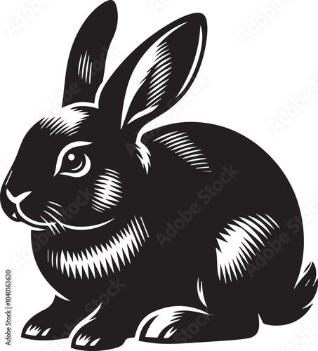 Black and white rabbit