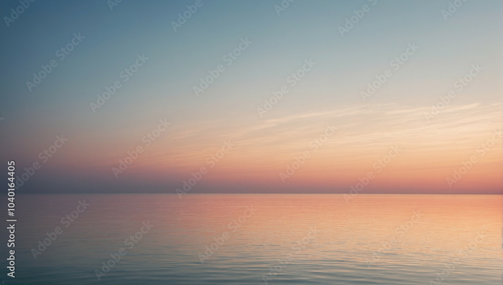 Tranquil sunset over a serene ocean with a soft gradient of colors reflecting in the water Tranquil sunset over a serene ocean with a soft gradient of colors reflecting in the water