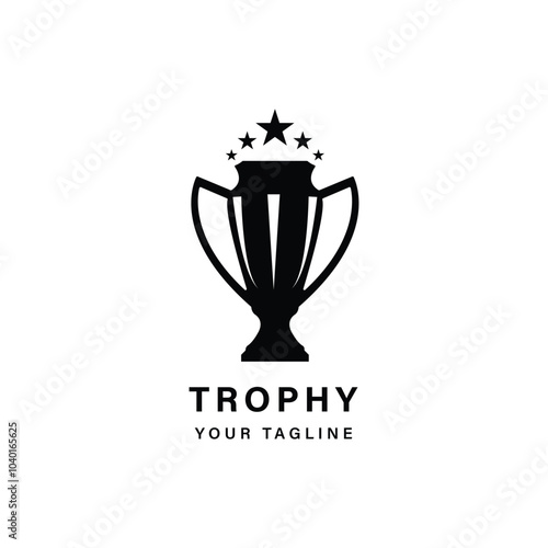 Trophy vector logo icon.champions trophy logo icon for winner award logo template