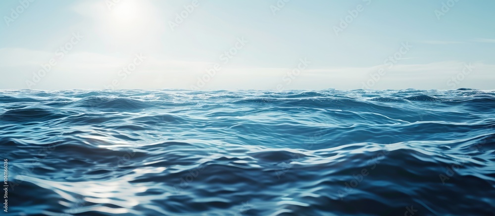 Fototapeta premium Tranquil blue ocean with copy space image