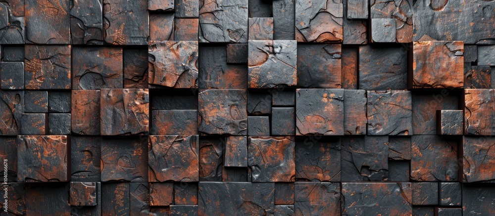 Geometric and embossed compositions on a brick wall create a stylish backdrop with ample copy space image Geometric and embossed compositions on a brick wall create a stylish backdrop with ample copy space image