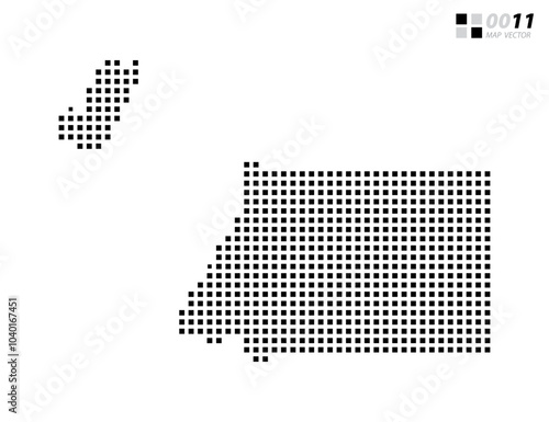 Vector abstract pixel black of Equatorial Guinea map. Organized in layers for easy editing.
