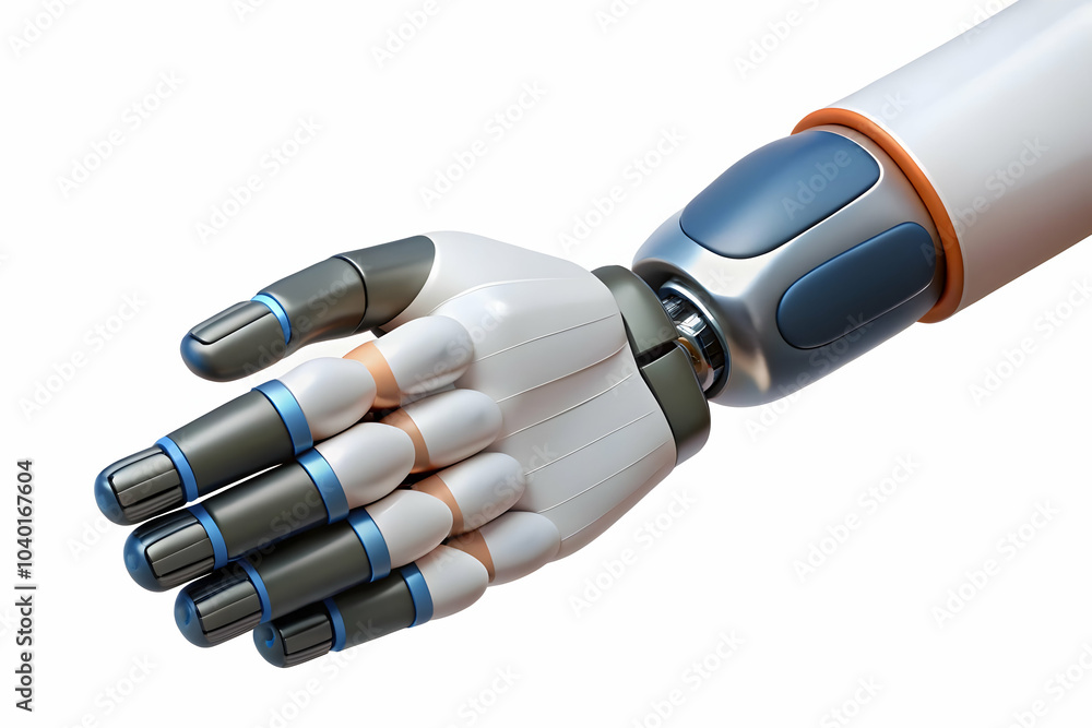 Robotic Hand Shaking Human Hand Close Up - AI Human Partnership in Modern Business Concept Photo Stock, Focused on Collaboration, Trust and Technology Integration in Innovation Robotic Hand Shaking Human Hand Close Up - AI Human Partnership in Modern Business Concept Photo Stock, Focused on Collaboration, Trust and Technology Integration in Innovation