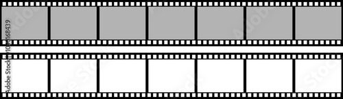 Filmstrip with frames. Realistic film strip icon used for cinema reel, videography elements.