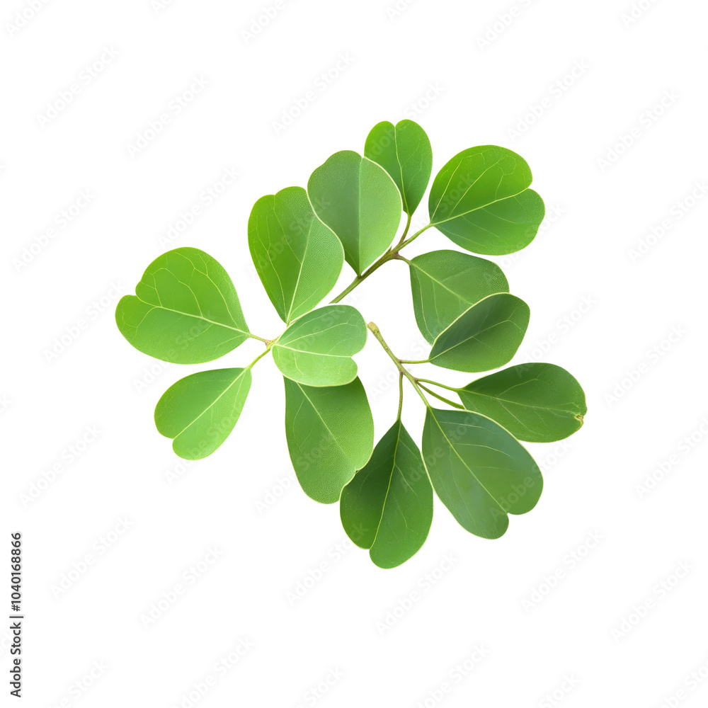 Obraz premium Green Leaves Branch Isolated on White Background