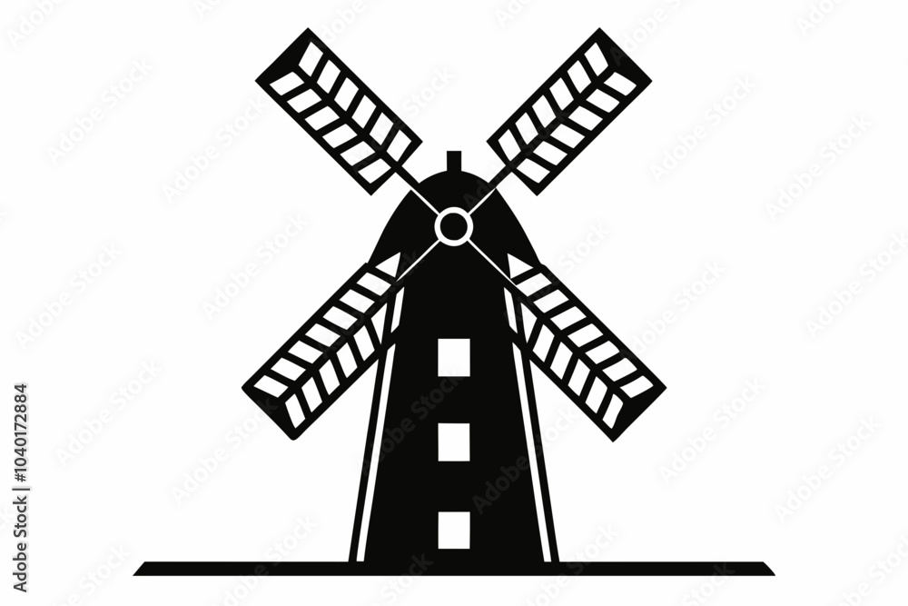 Windmill icon, Windmill turbine silhouette vector, turbine icon
Windmill icon, Windmill turbine silhouette vector, turbine icon