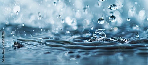 Create a realistic rainfall effect using drizzling water droplet overlays for a copy space image