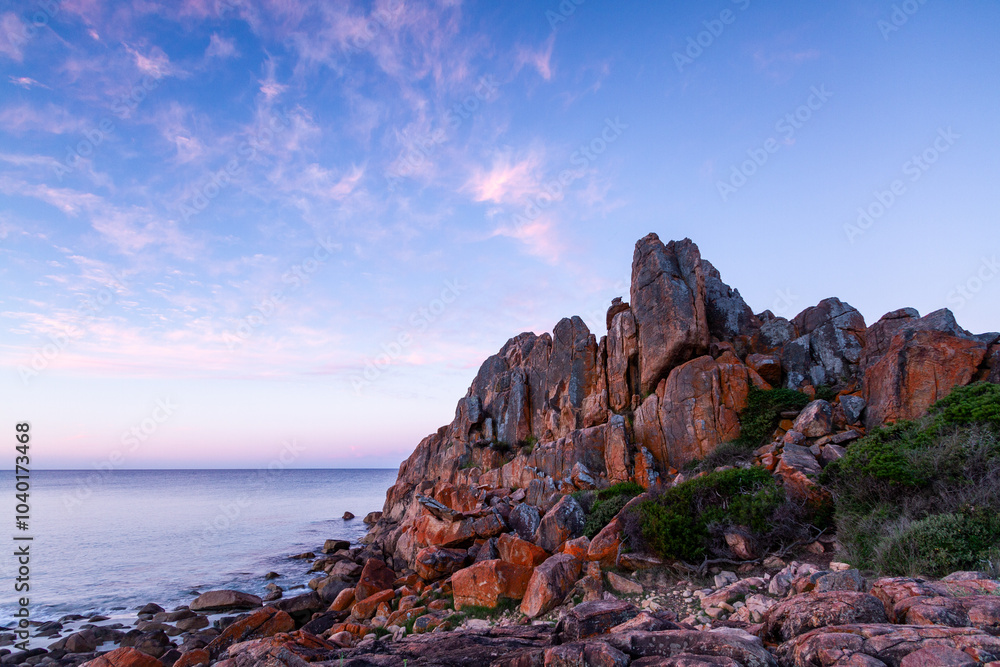 Long exposure of Castle Rock jutting out into the sea. Long exposure of Castle Rock jutting out into the sea.