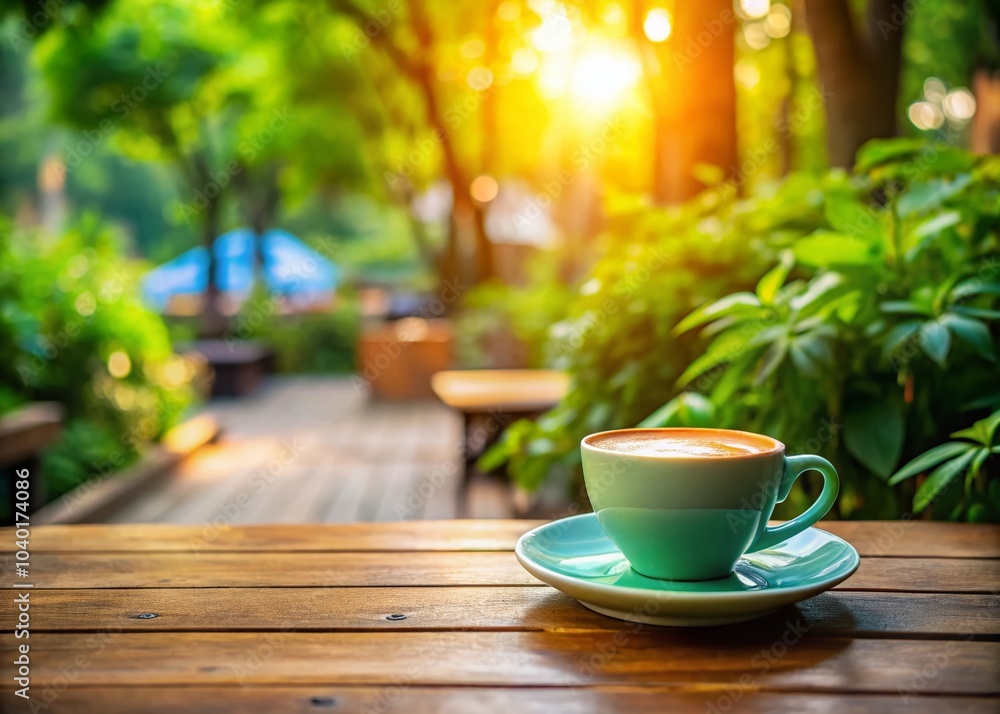 Outdoor Cafe Coffee Scene with Relaxing Atmosphere and Natural Light for Stock Photos Outdoor Cafe Coffee Scene with Relaxing Atmosphere and Natural Light for Stock Photos