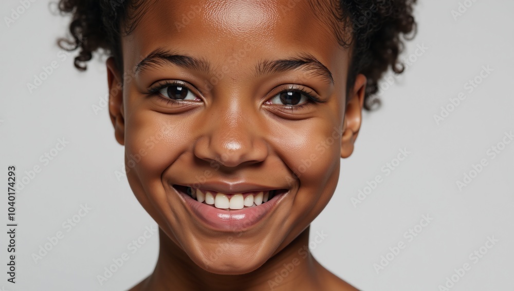 An image featuring an African American girl showcasing clean radiant skin An image featuring an African American girl showcasing clean radiant skin