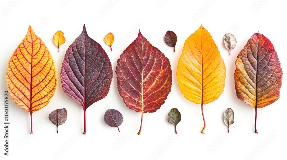 Autumn Leaves on White Background Autumn Leaves on White Background