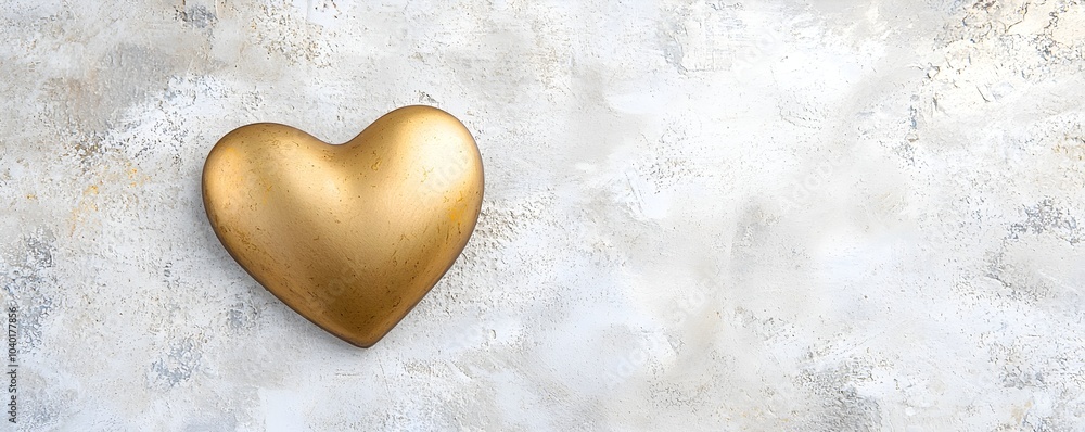 Obraz premium Elegant Polished Brass Heart Shape - Timeless Metallic Texture for Artistic Decor and Unique Gifts