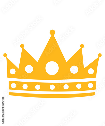 Crown clip art design on plain white transparent isolated background for card, shirt, hoodie, sweatshirt, apparel, card, tag, mug, icon, poster or badge