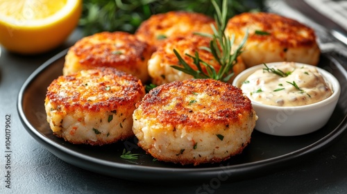 Delicious Crispy Crab Cakes with Creamy Sauce