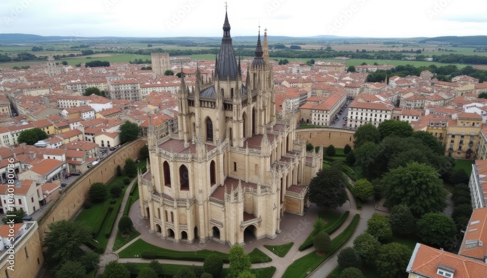 Obraz premium Elegant Gothic Cathedral in a serene European cityscape