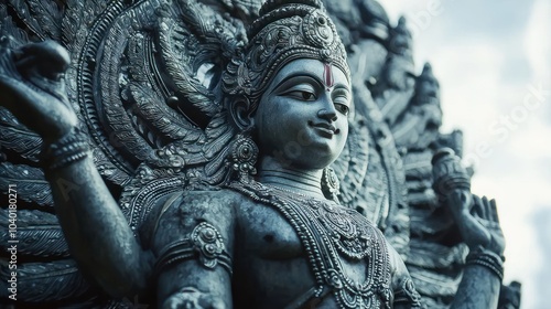 Wallpaper Mural vishnu, god, hindu, protector, preserver, universe, divine, deity, blue, celestial, peace, power, cosmic, balance, protection, lotus, spiritual, infinity, eternal, creation, wisdom, sacred Torontodigital.ca