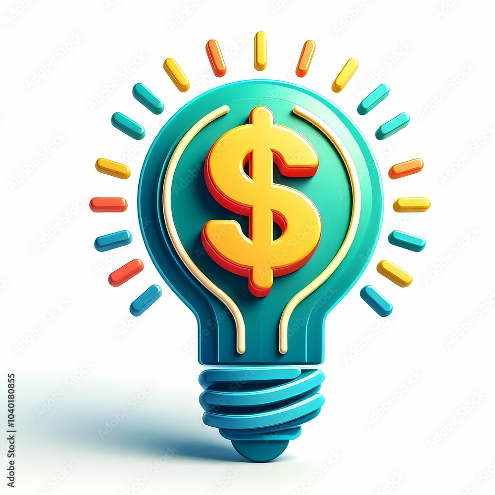 3D Vector Icon Lightbulb Dollar Sign Profitable Ideas Illustration Minimalistic Bright Colors Infographics Innovation Financial Success 3D Vector Icon Lightbulb Dollar Sign Profitable Ideas Illustration Minimalistic Bright Colors Infographics Innovation Financial Success